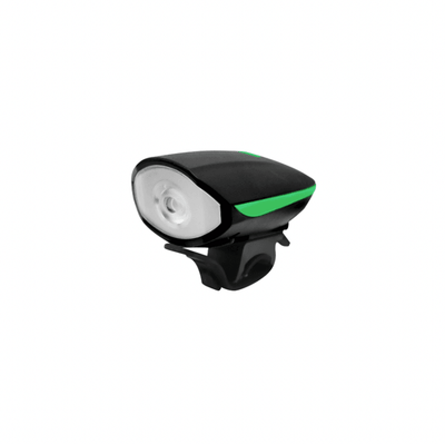 USB Rechargeable Bicycle LED Front Light with Horn- Green - Kyndle