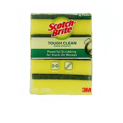 3M Scotch-Brite™ Heavy Duty Scouring Sponge 21B - Tough Clean 4 pieces per pack - Kyndle