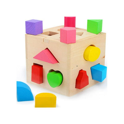 Wooden Shape Geometric Sorting Box Toy For Kids - Kyndle